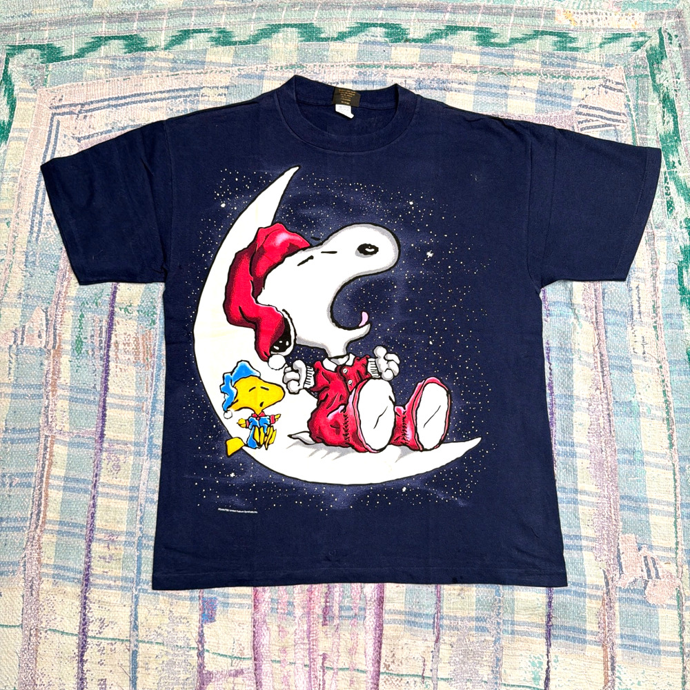 Snoopy Peanuts Vintage Moon Changes 90s Large T Shirt